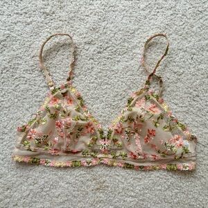 Aerie Embroidery Lace Bralette - size small
